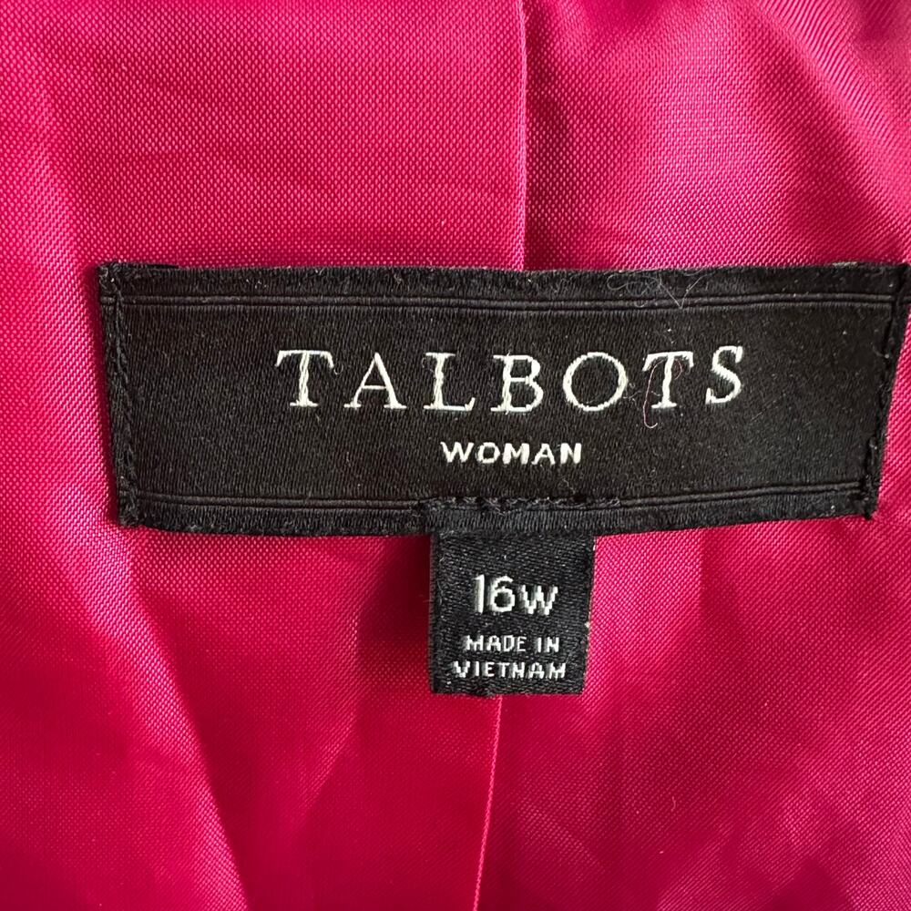 Talbots Textured Fuchsia Jacket With Draped Colla… - image 6